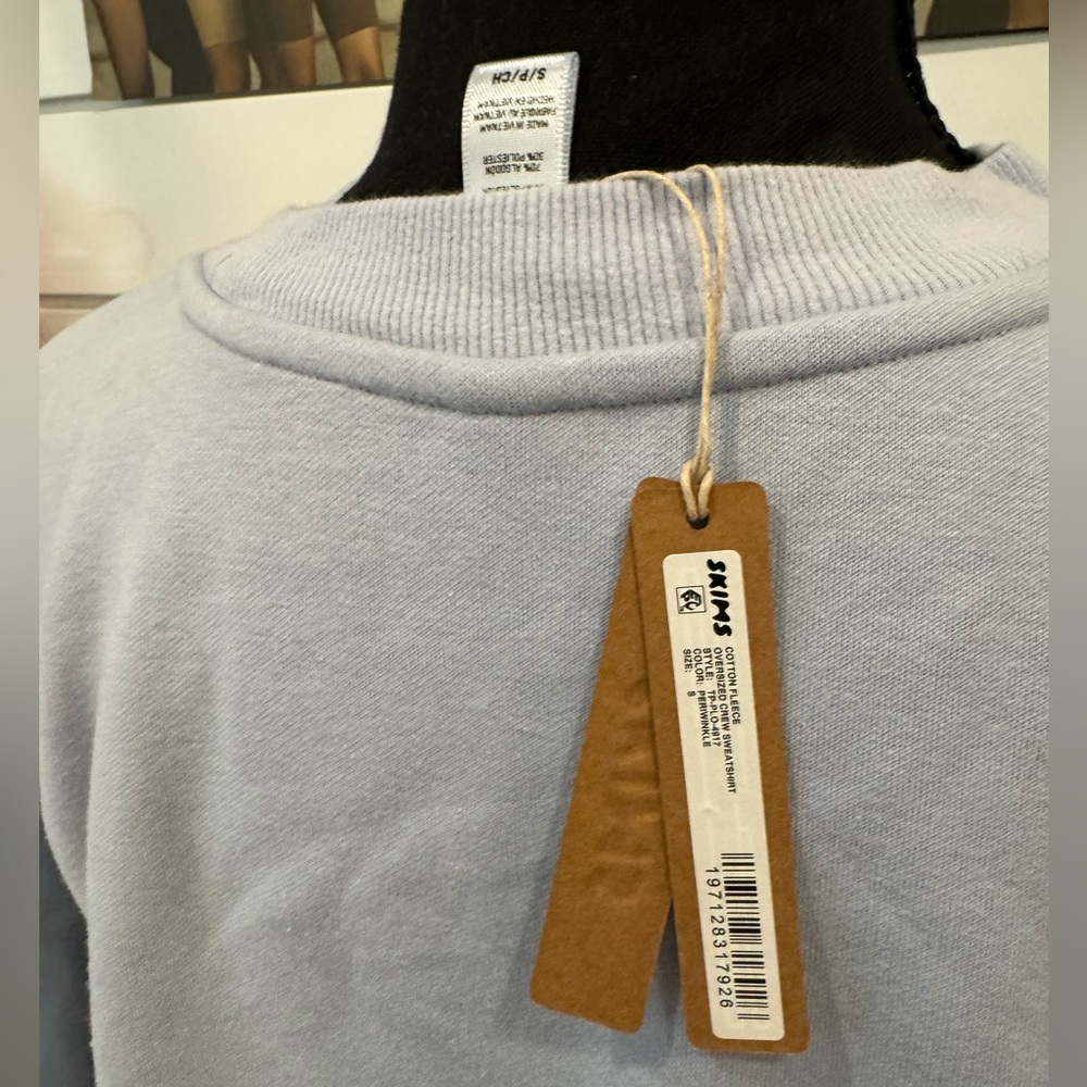 Skims small periwinkle light blue/grey  skims crew neck sold out/limited color - Picture 7 of 8